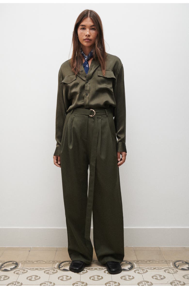 SILK LAUNDRY BOYFRIEND SHIRT PINE, Main, color,