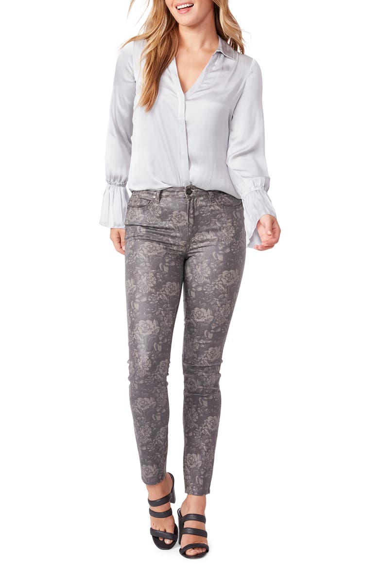 Abriana Silk Shirt, Alternate, color, CLOUD GREY