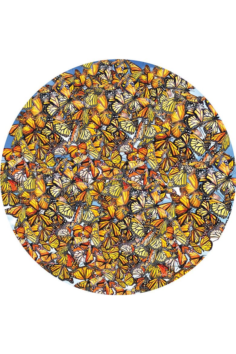 Monarch Frenzy 1000 piece Jigsaw Puzzle for Adults Round, Alternate, color, Multicolor