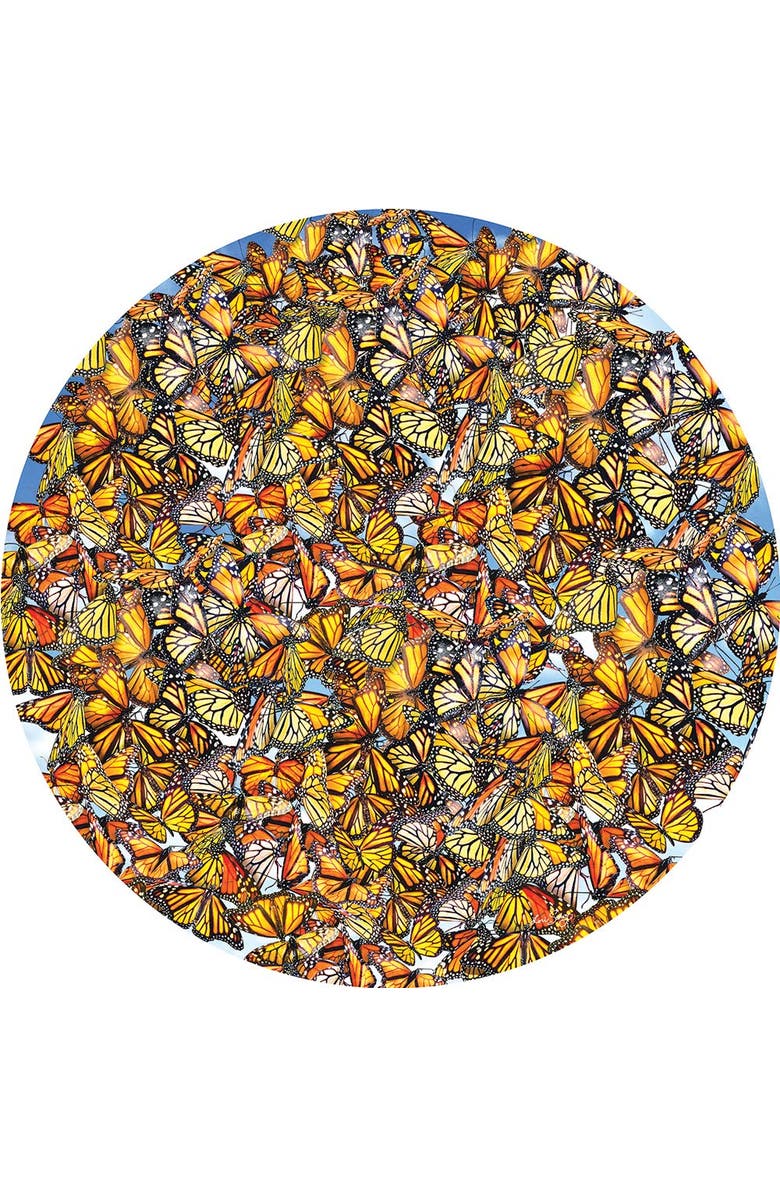 Sunsout Monarch Frenzy 1000 piece Jigsaw Puzzle for Adults Round, Alternate, color, Multicolor