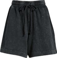 CITY BLUES Crochet Accent Cotton Knit Shorts