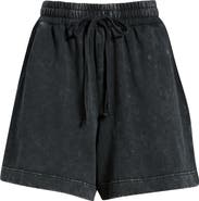 CITY BLUES Crochet Accent Cotton Knit Shorts