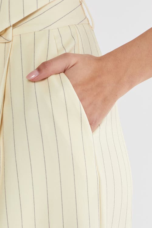 Nasty Gal Pinstripe Tailored Pants In Yellow