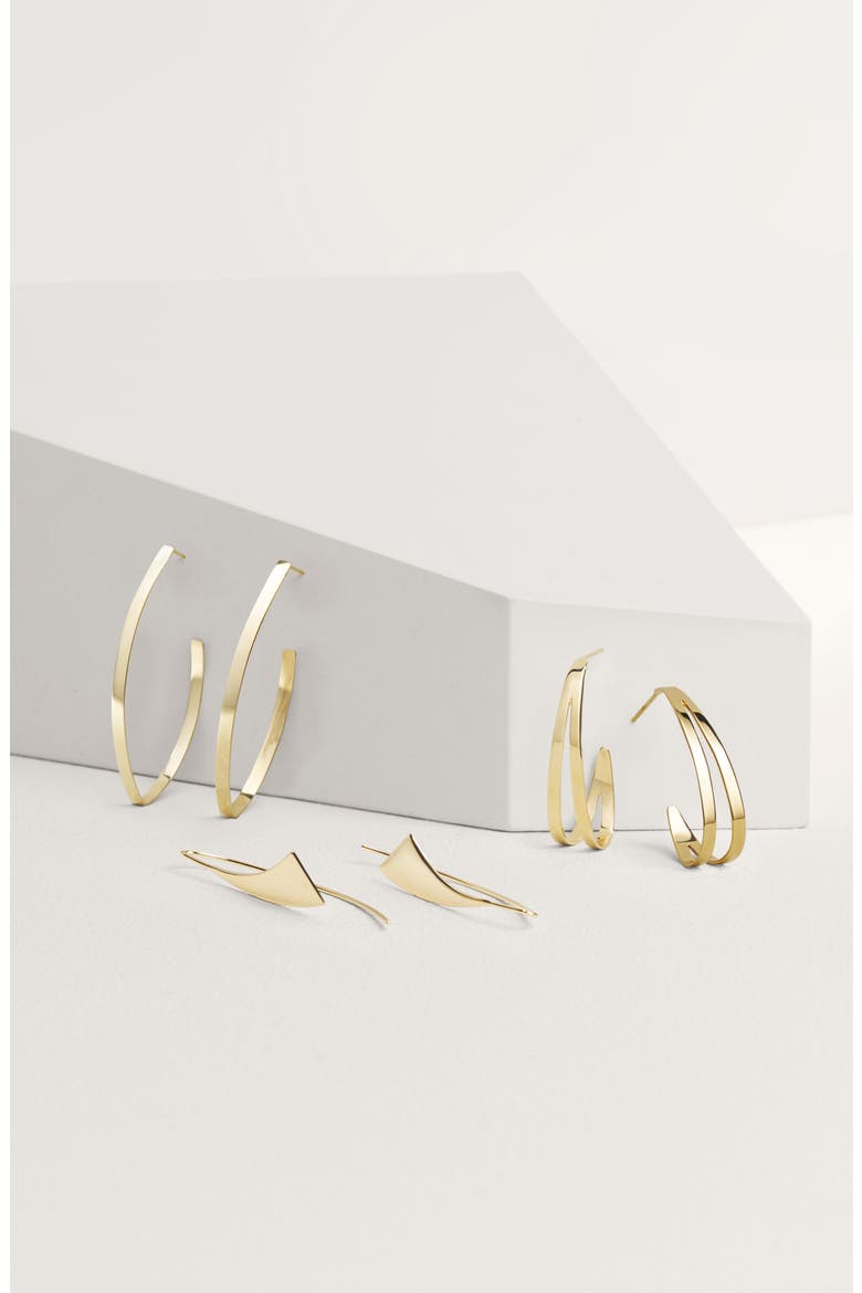 Blake 14K Gold Marquise Hoop Earrings, Alternate, color, WHITE GOLD