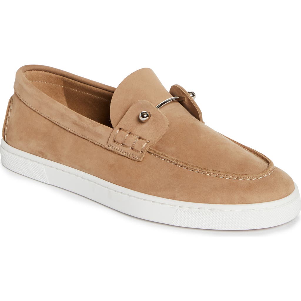 Christian Louboutin Chambeliboat Suede Loafers In Brown