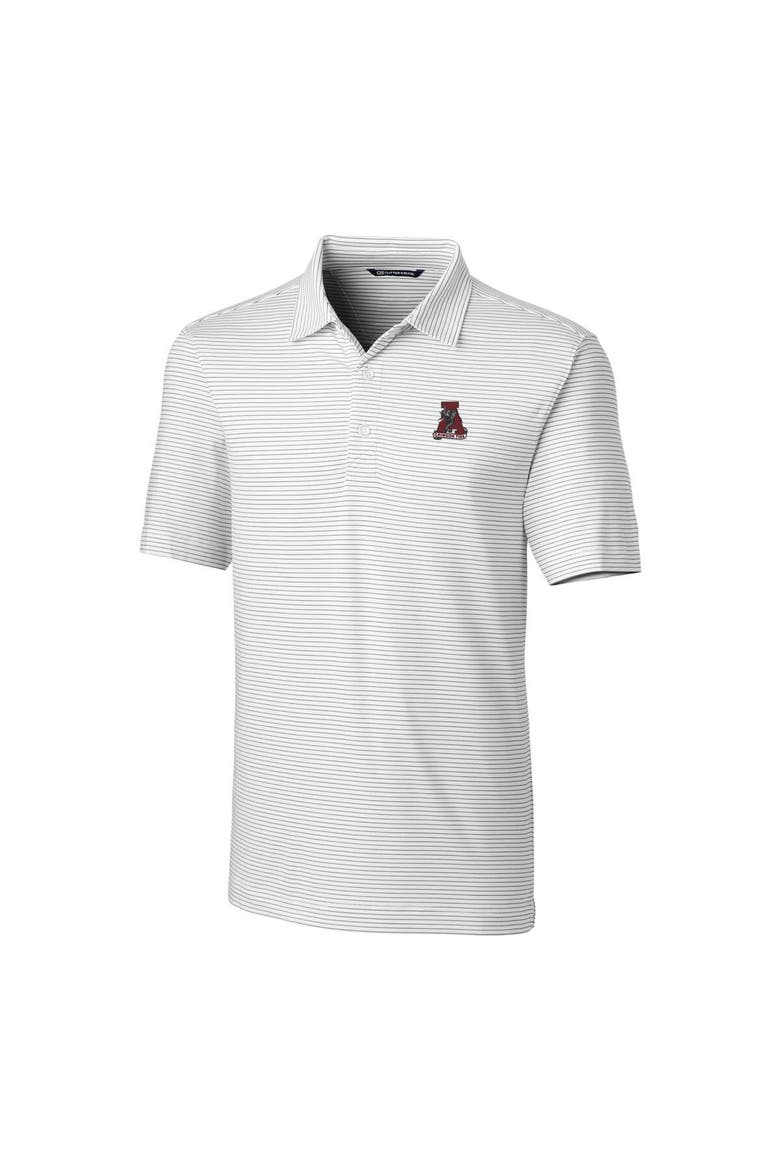 Men's Cutter & Buck White Alabama Crimson Tide Forge Pencil Stripe Stretch Polo, Alternate, color, White