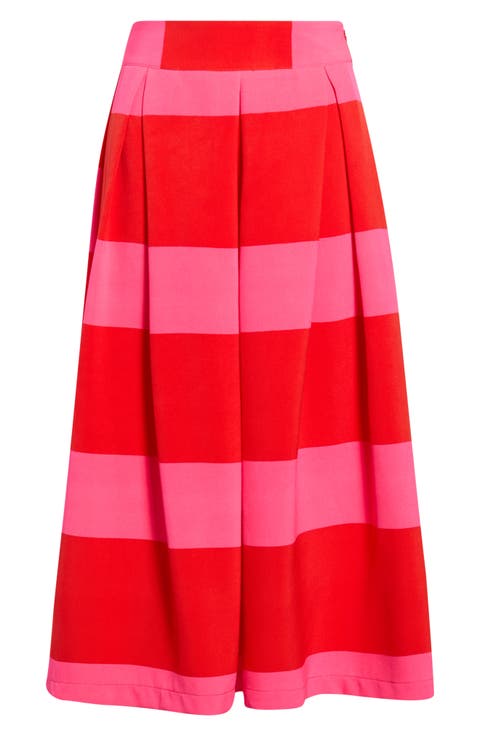 Lolli Stripe Pleated Midi Skirt