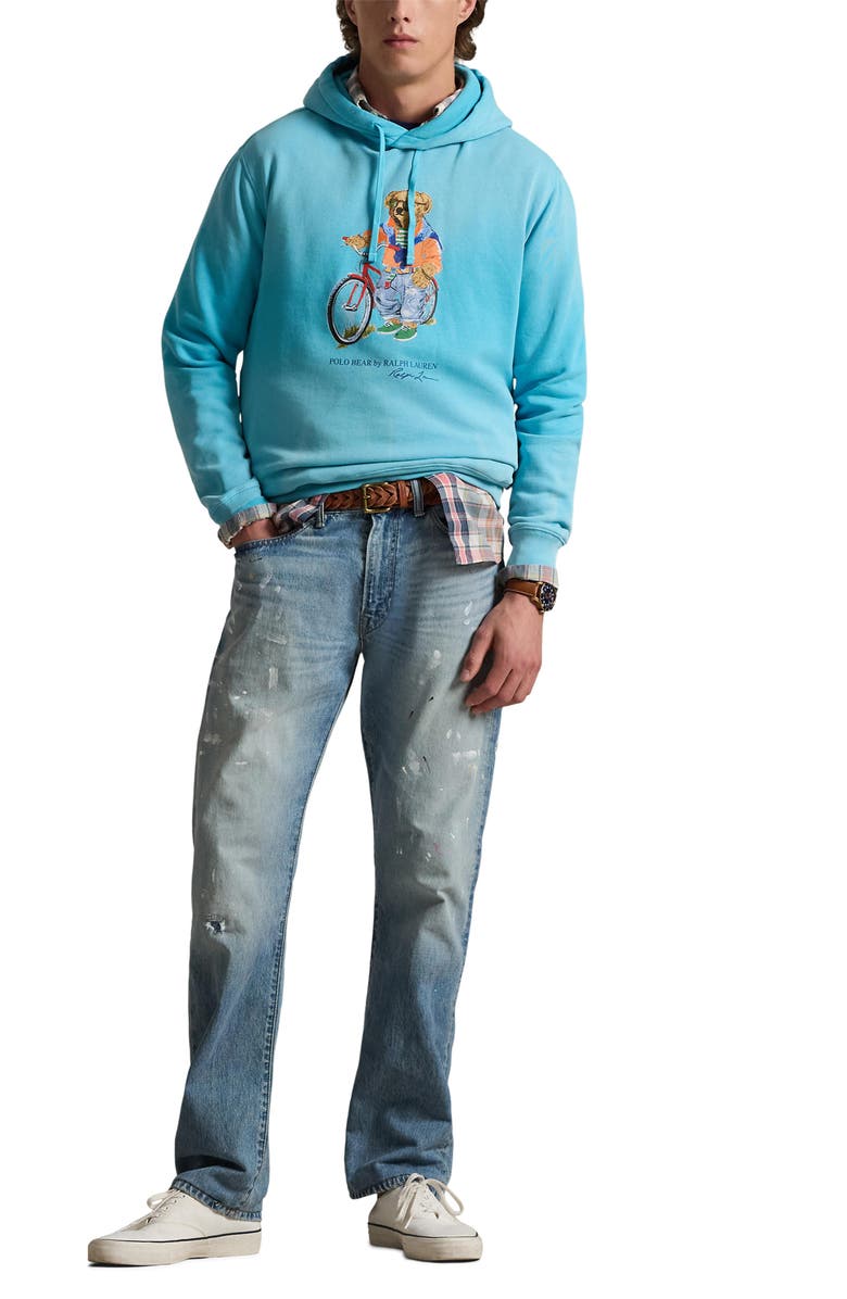Polo Ralph Lauren Polo Bear Graphic Hoodie, Alternate, color, Perfect Turquoise- Summer Bear