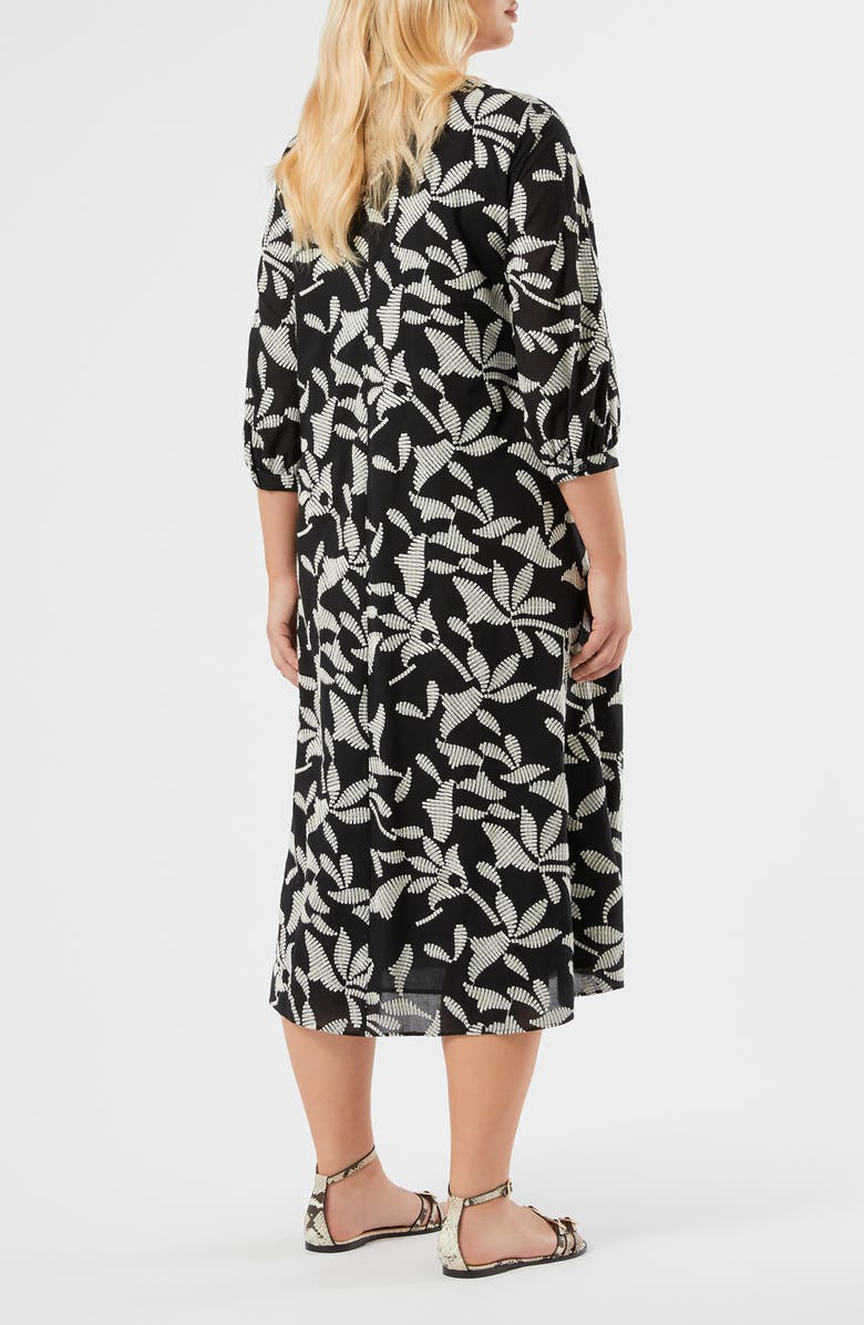 Marina Rinaldi Tasca Floral Embroidery Maxi Dress, Alternate, color, Black