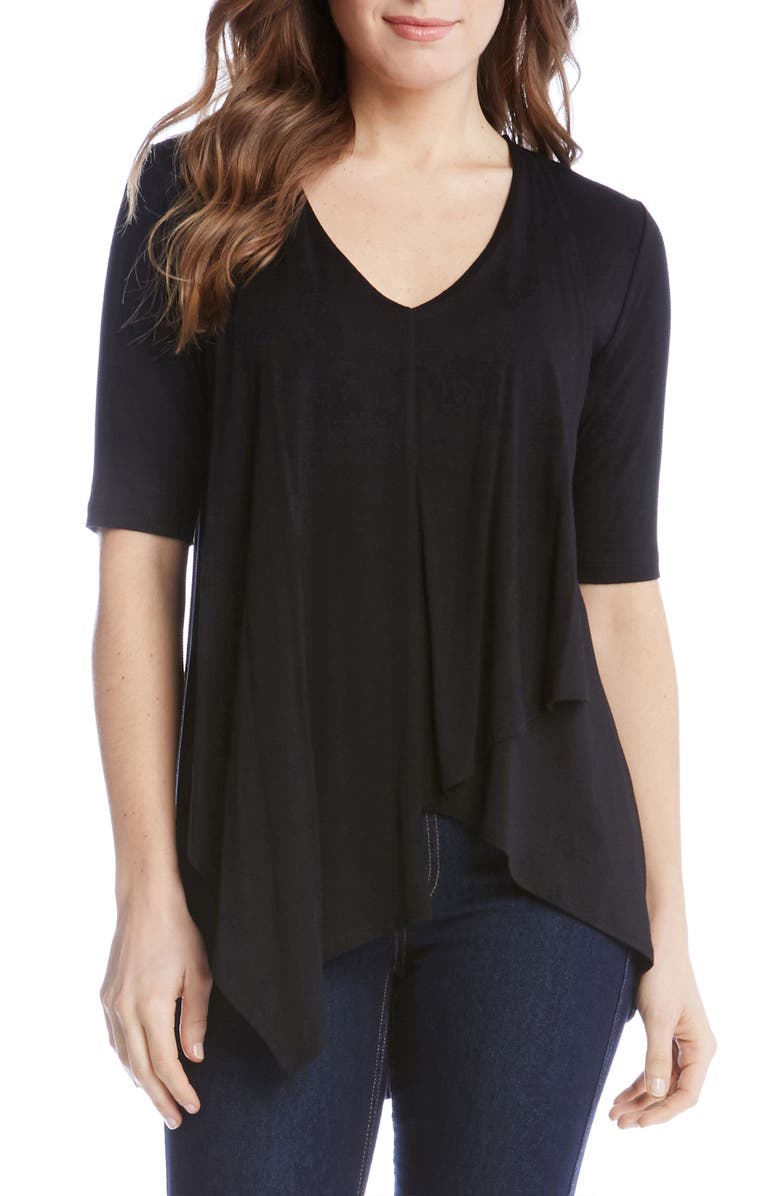 Karen Kane Pencil Sleeve Drape Jersey Top, Main, color, 