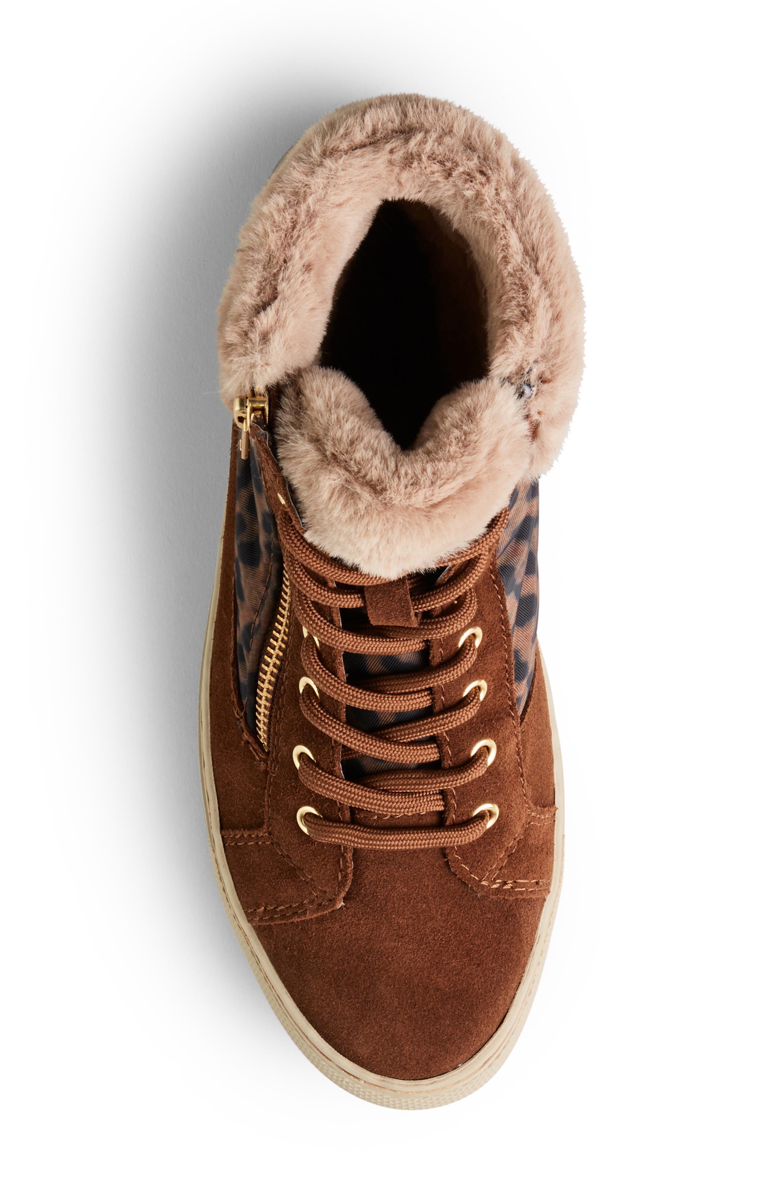 Cougar Dublin High Top Sneaker with Faux Fur Cuff, Alternate, color, 