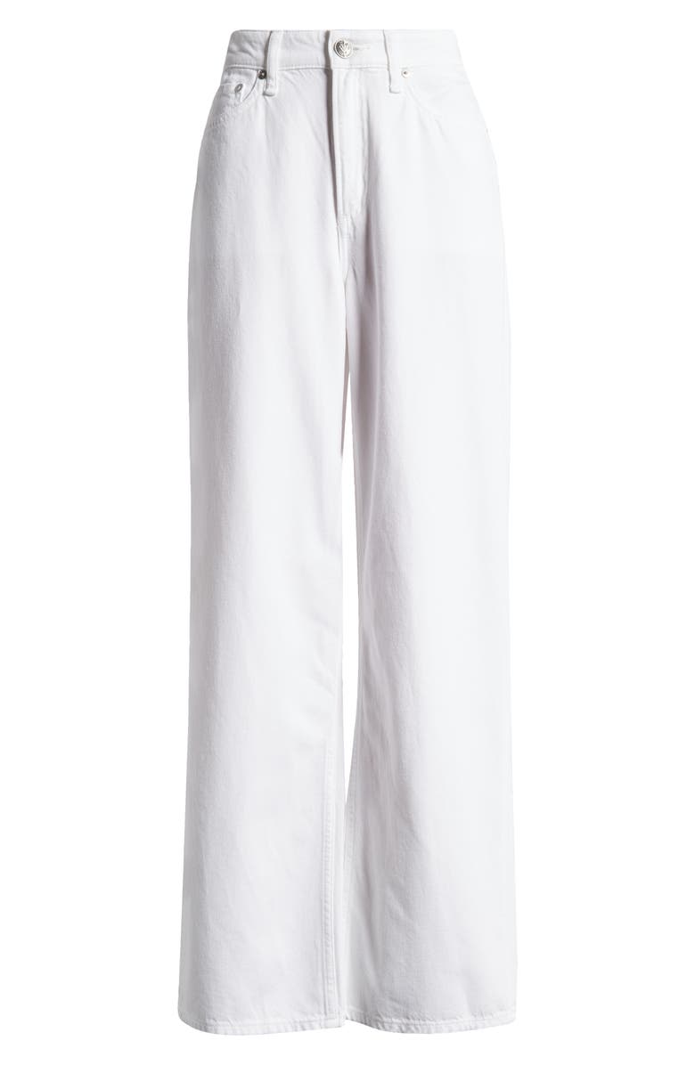 rag & bone Featherweight Logan Mid Rise Wide Leg Jeans, Alternate, color, Optic Whit