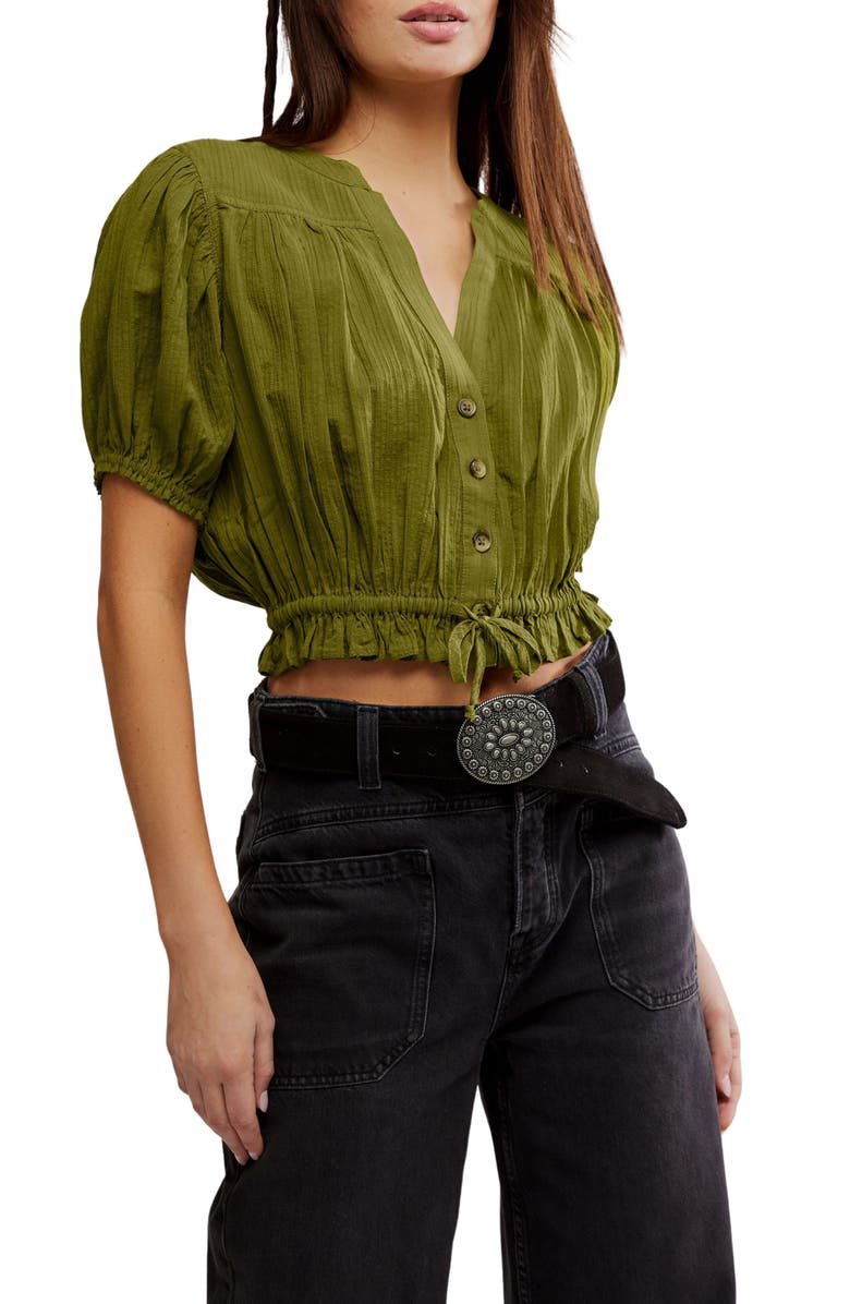 Little Cloud Button-Up Crop Top