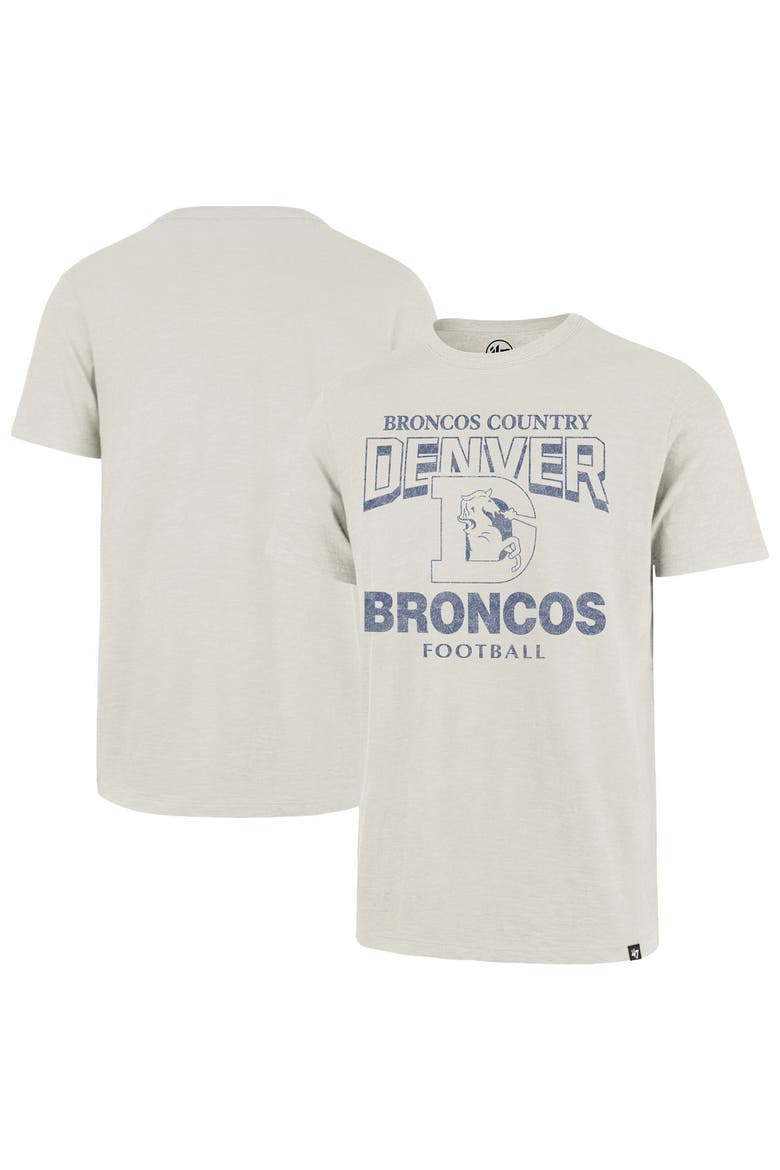 Men's '47  Natural Denver Broncos Head On Scrum Slub T-Shirt, Main, color, Natural