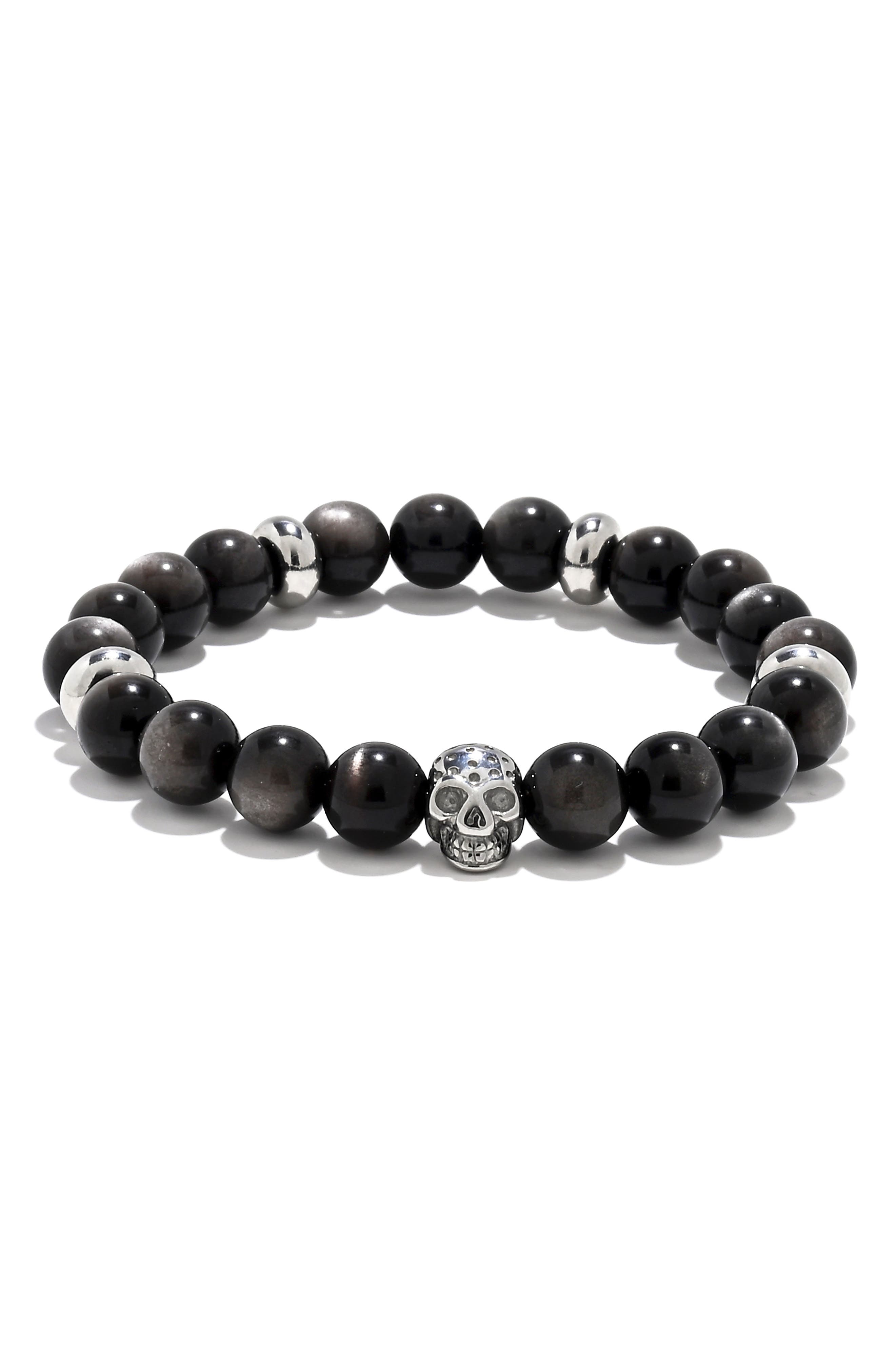 EYE CANDY LOS ANGELES James Skull Head Beaded Stretch Bracelet