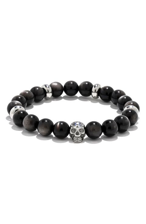 James Skull Head Beaded Stretch Bracelet