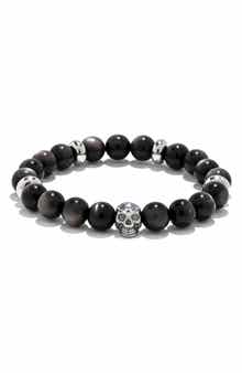 EYE CANDY LOS ANGELES James Skull Head Beaded Stretch Bracelet