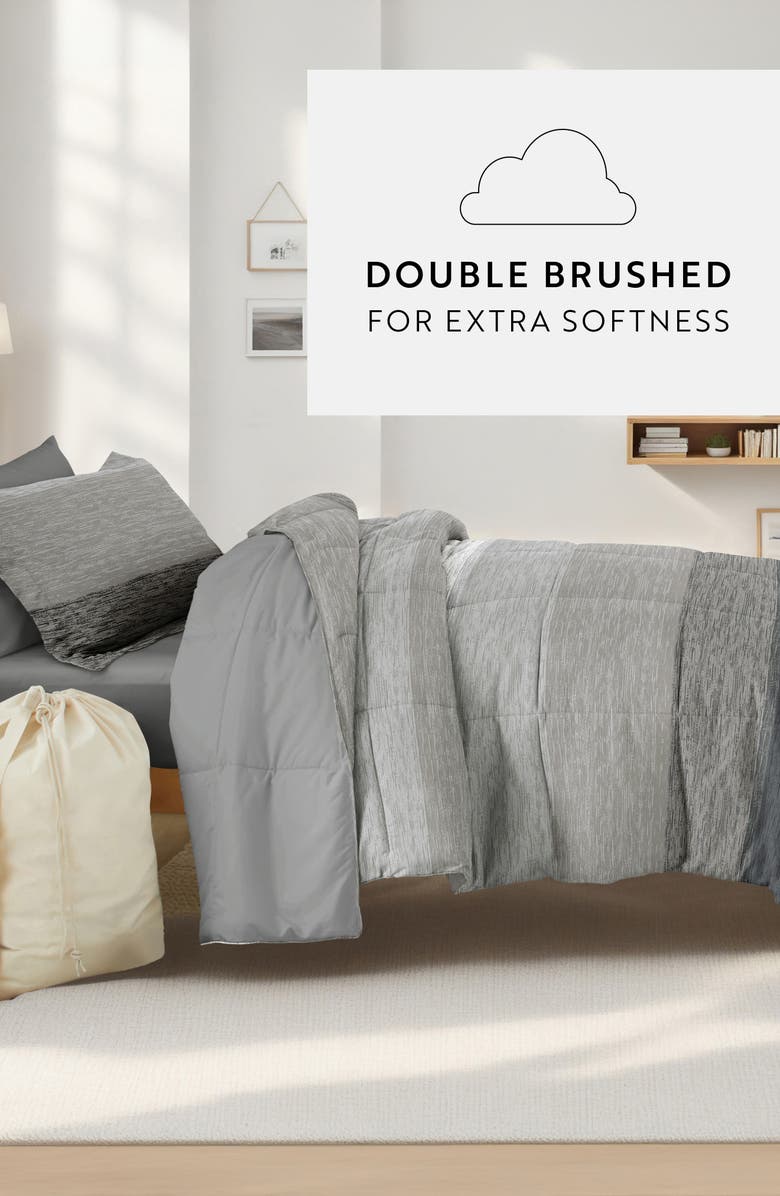 HOMESPUN Ultimate College Essentials Bedding Bundle., Alternate, color, Ombre Gray