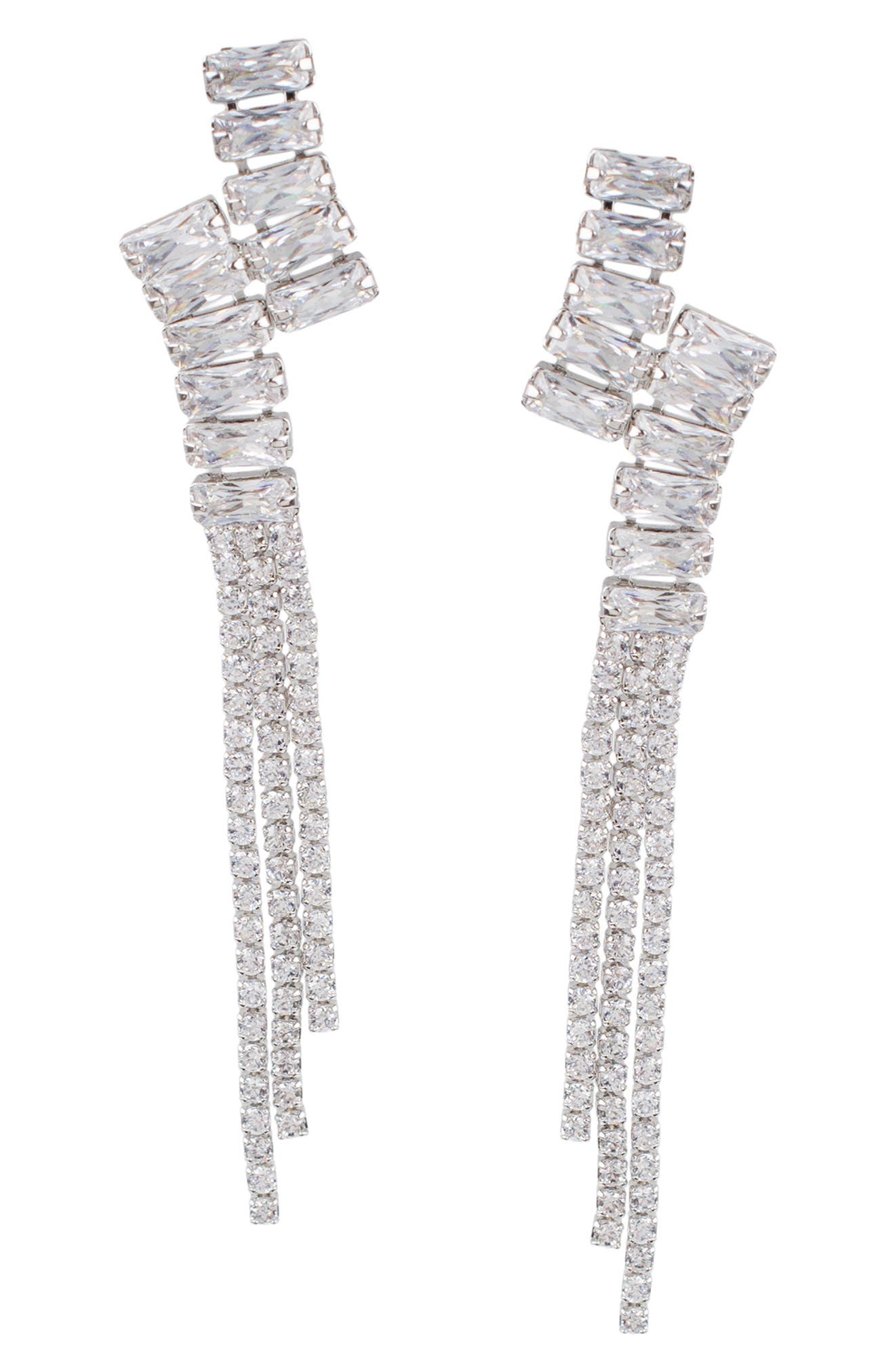 CZ by Kenneth Jay Lane Uneven Cubic Zirconia Drop Earrings