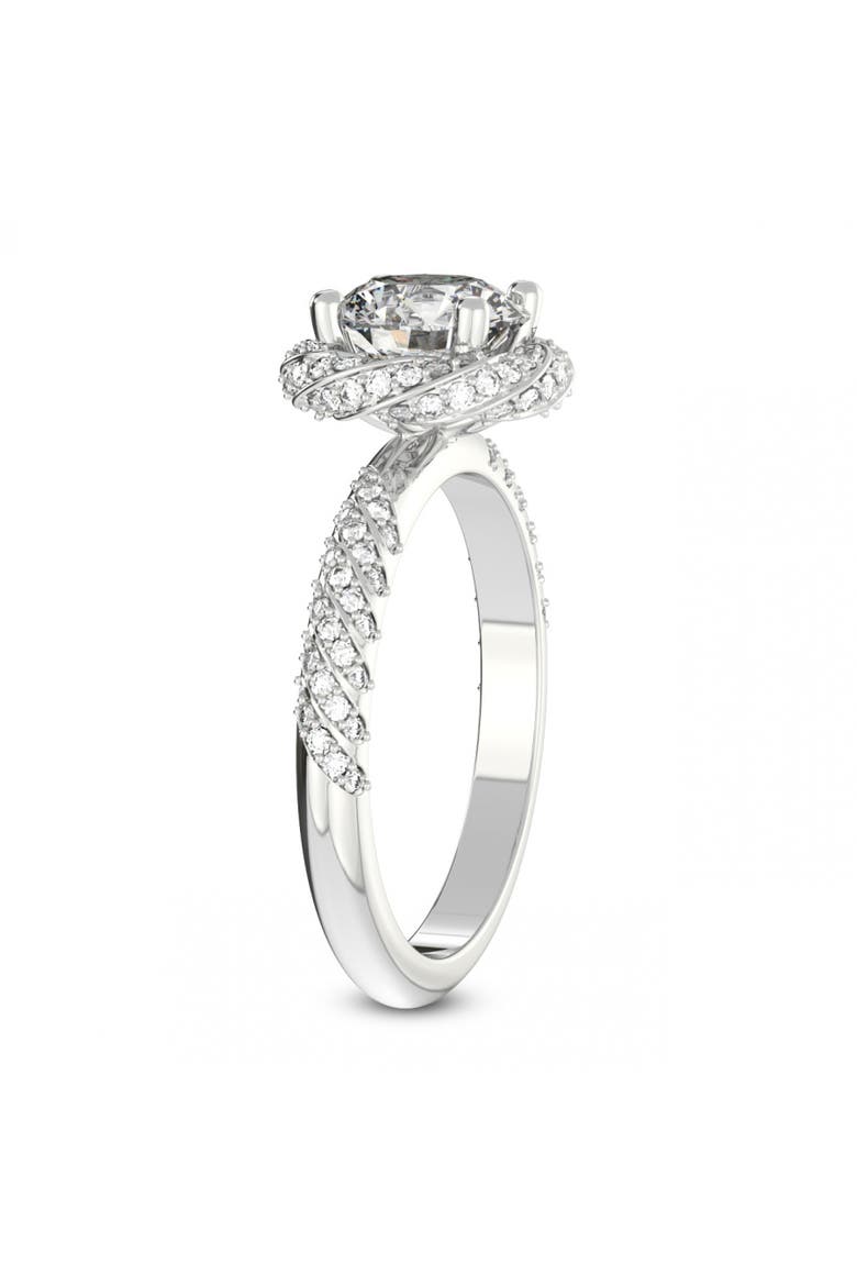 Certified 1.20Ct Diamond Engagement Ring Gold Lab Grown Twist Vine Band, Alternate, color, 10k White Gold
