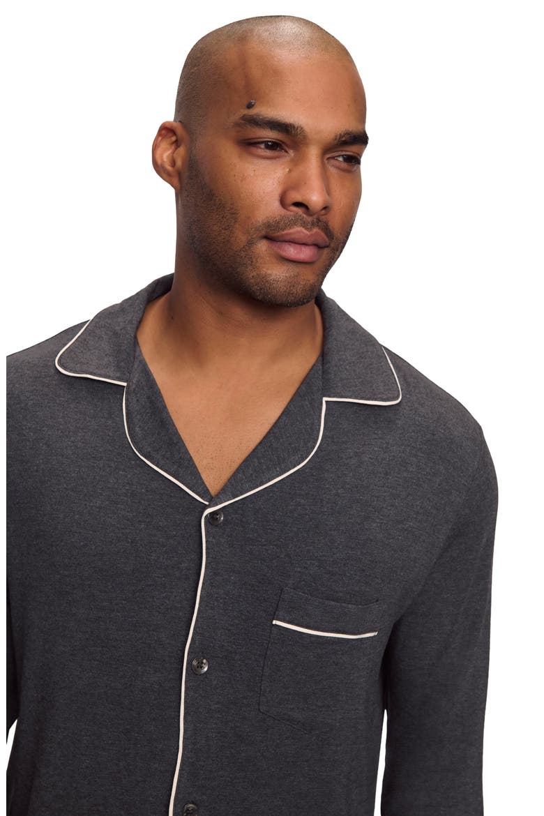 William Stretch Tencel® Modal Long Pajamas, Alternate, color, CHARCOAL HEATHER