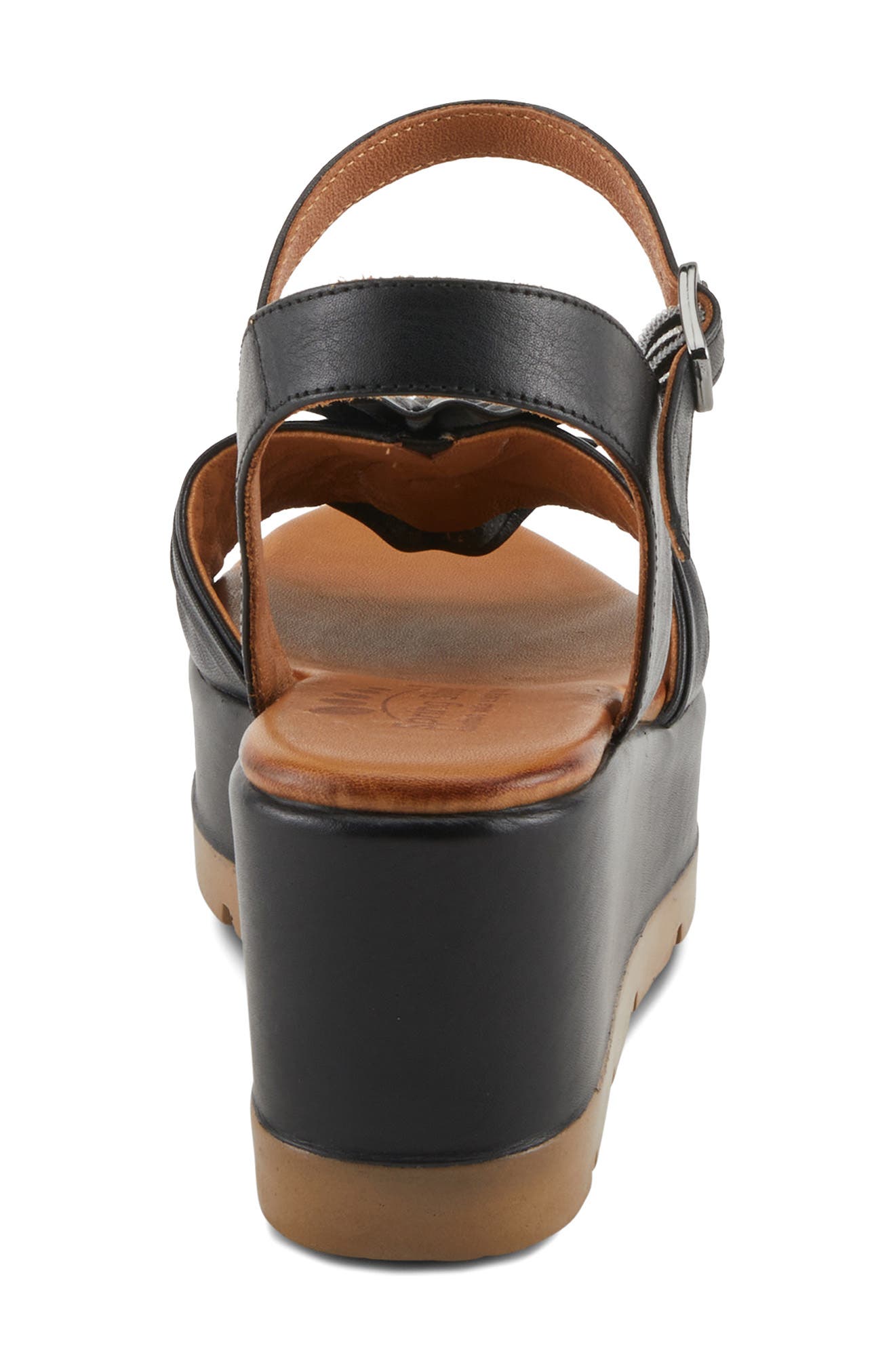 Spring Step Wakefield Ankle Strap Platform Wedge Sandal, Alternate, color, Black