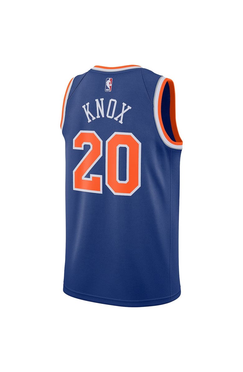 Nike Men's Nike Kevin Knox Blue New York Knicks Swingman Jersey, Alternate, color, 