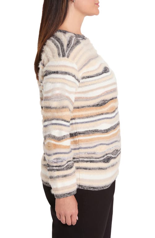 Nic + Zoe Nic+zoe Odyssey Mix Stripe Sweater In Gray