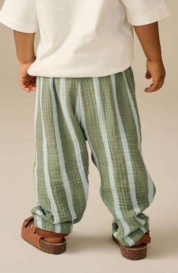 Kids' Stripe Cotton Drawstring Pants