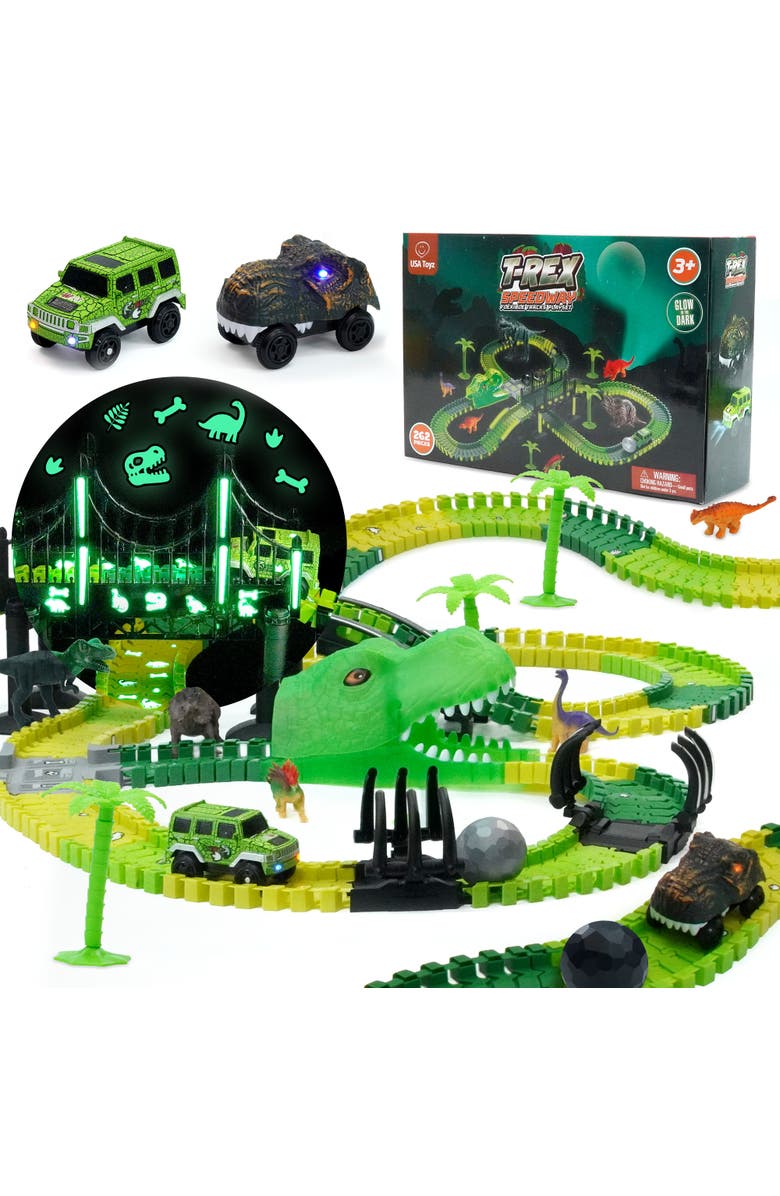 USA Toyz Dinosaur Race Tracks for Kids- 262pk, Main, color, Multi Color