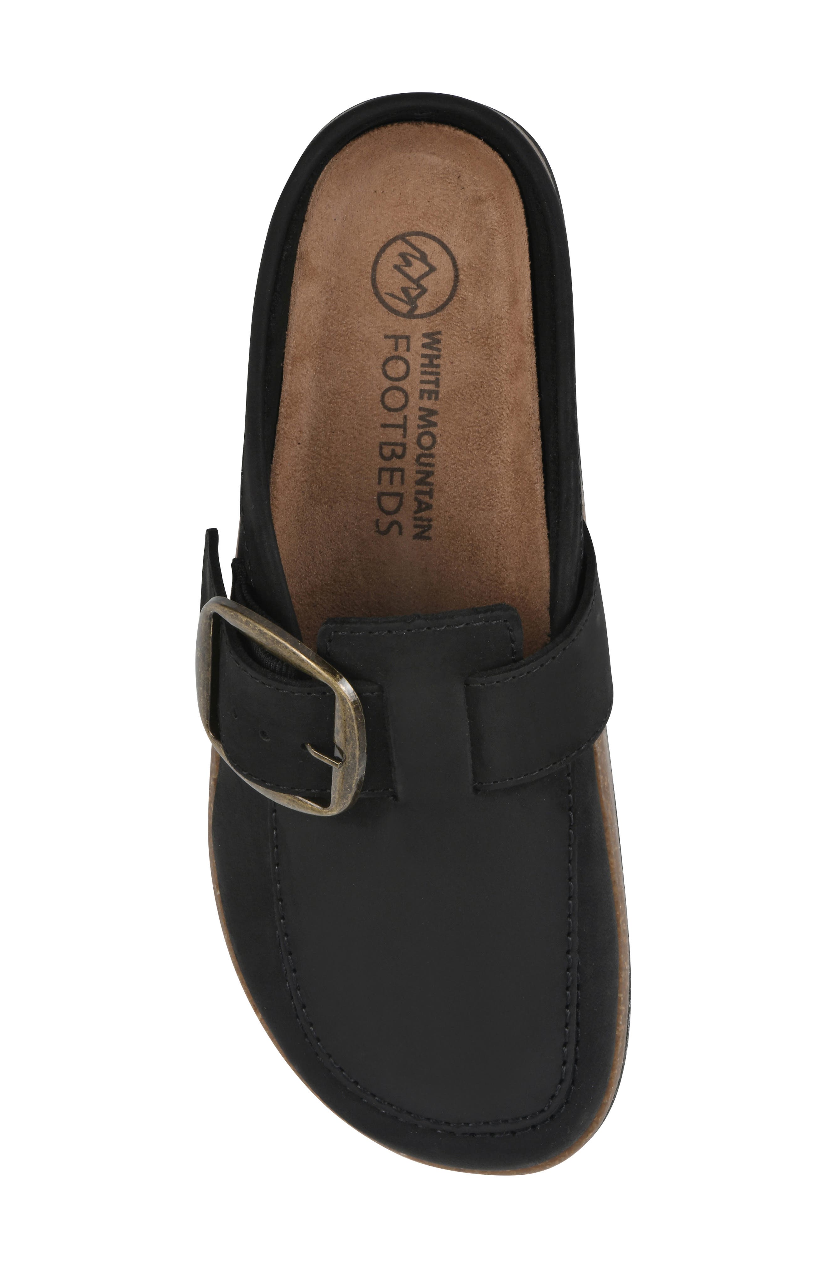 White Mountain Footwear Bueno Mule, Alternate, color, Black Leather