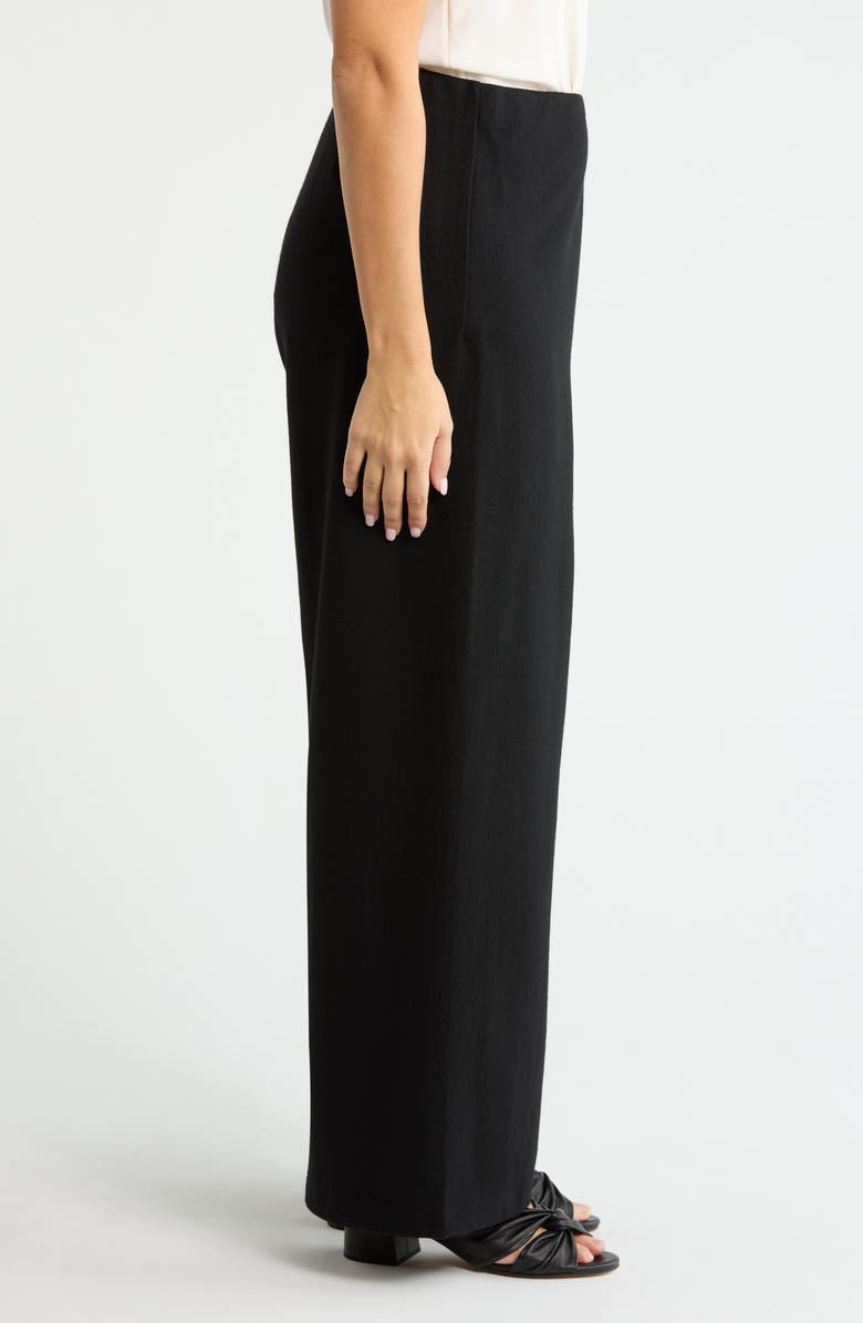 Eileen Fisher Wool Wide Leg Pants, Alternate, color, Black