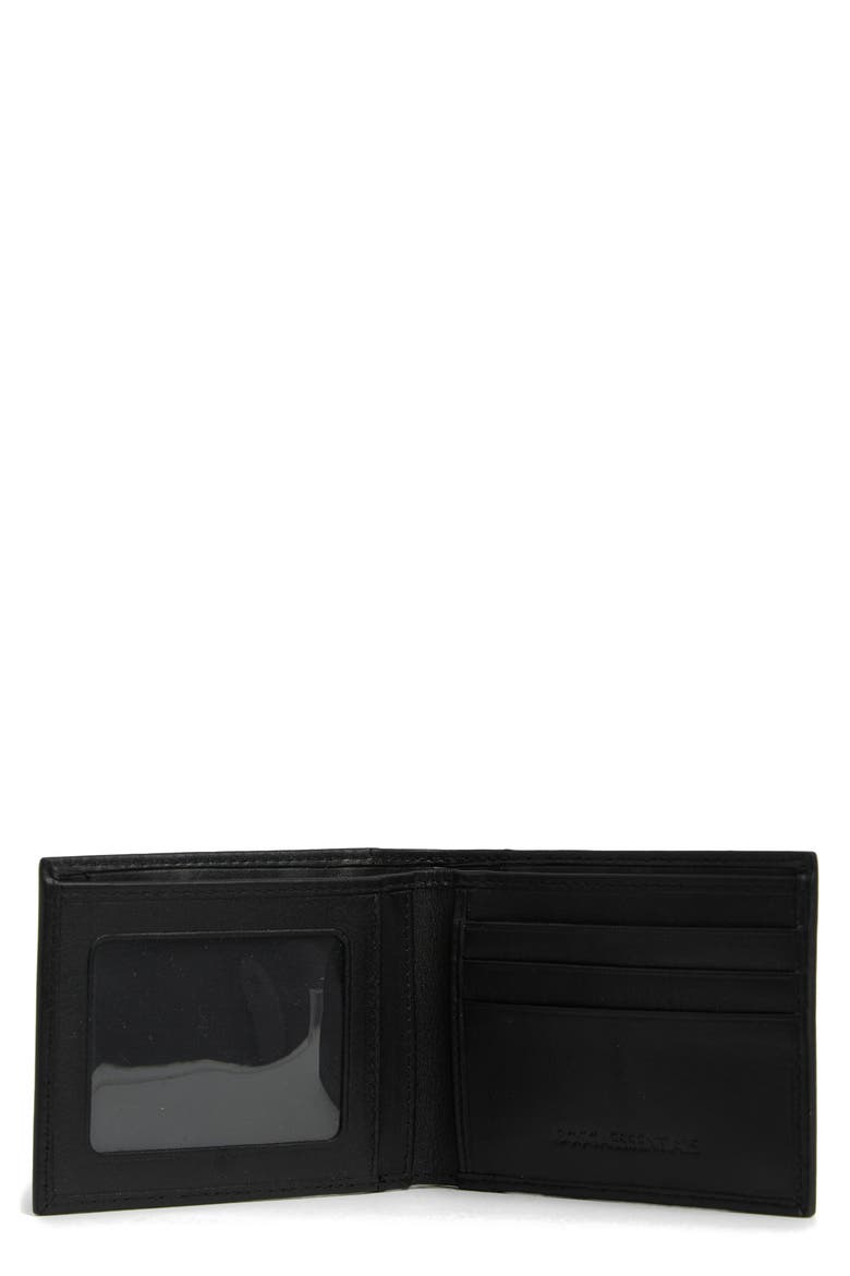 Small ID Bifold Leather Wallet, Alternate, color, BLACK