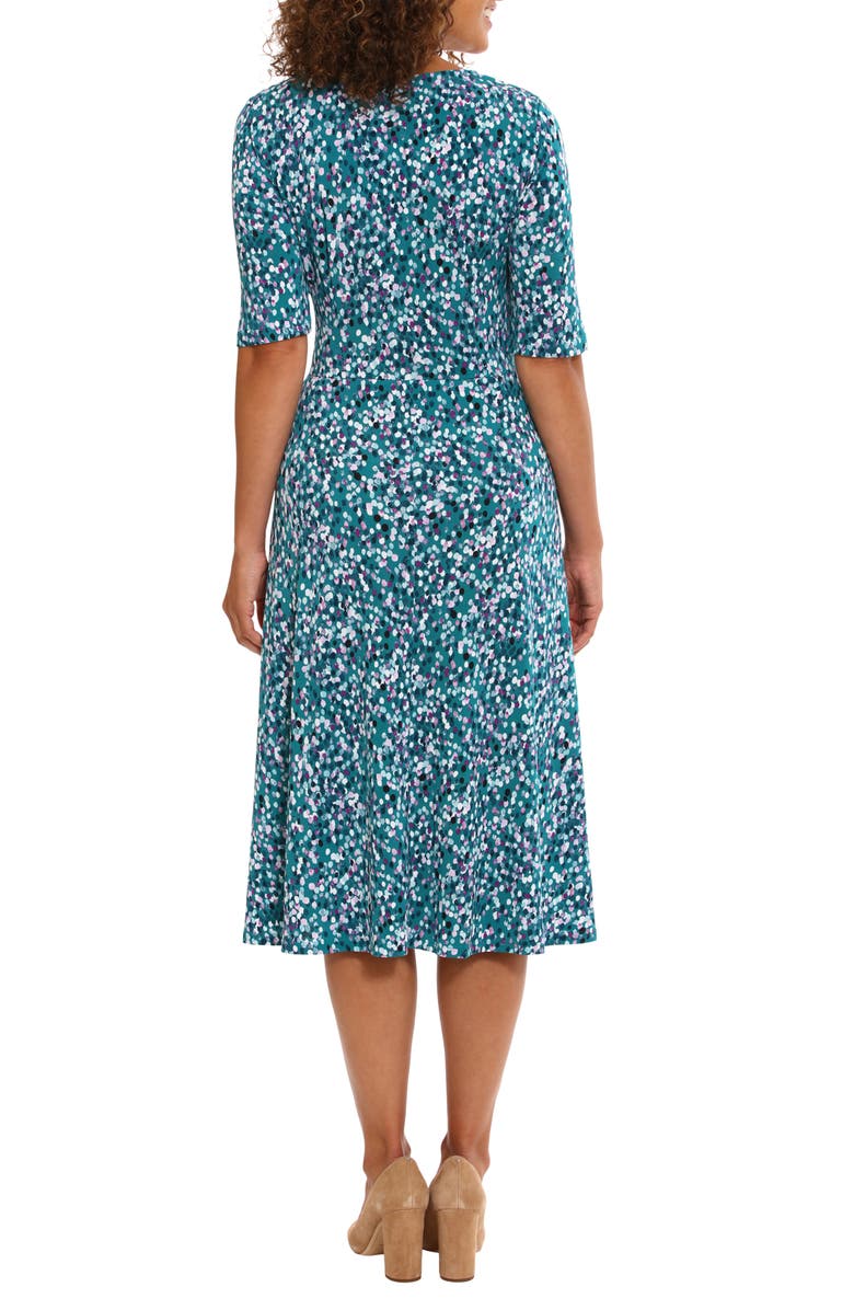 London Times Dot Waist Tie Dress, Alternate, color, 