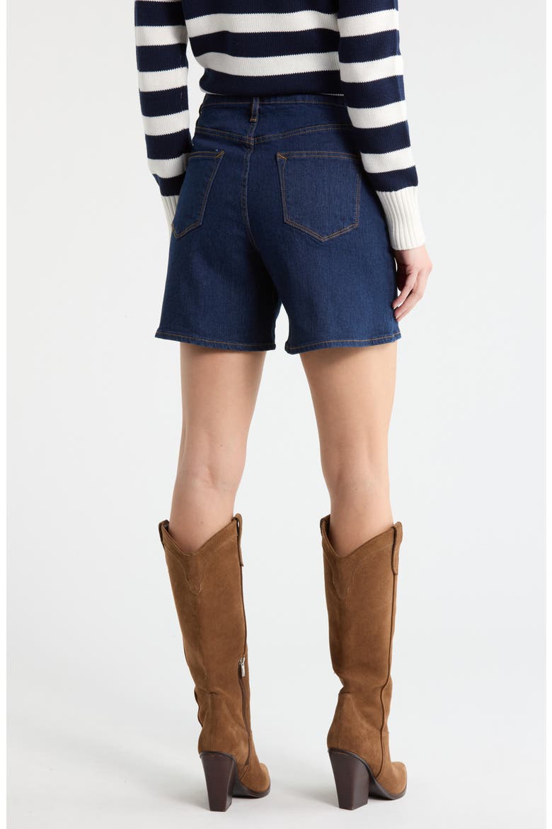 High Waist Mid Thigh Denim Shorts, Alternate, color, RINSE