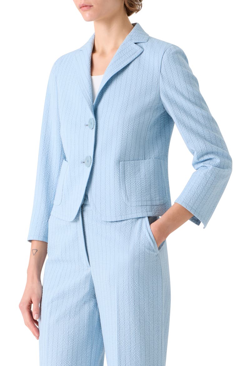 Stripe Cotton Stretch Seersucker Jacket, Alternate, color, SKY-DARK BLUE