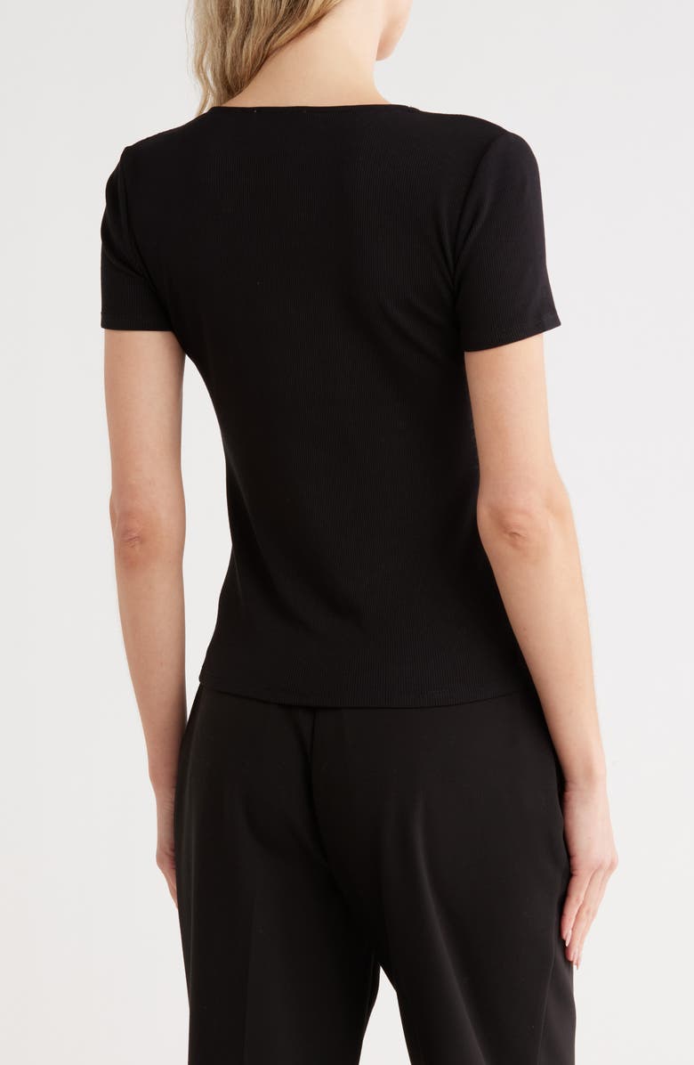 JASON WU Lace Trim V-Neck T-Shirt, Alternate, color, Black