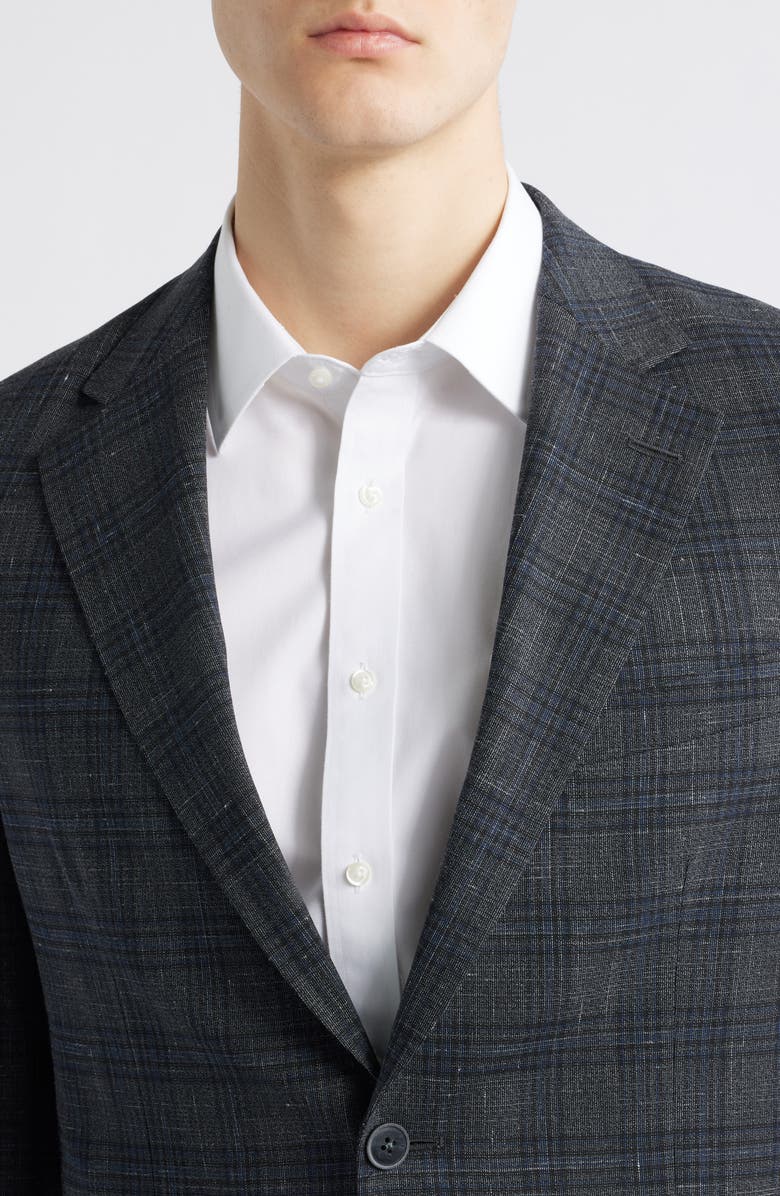 Peter Millar Hyperlight Soft Micro Houndstooth Wool & Silk Blend Sport Coat, Alternate, color, Charcoal