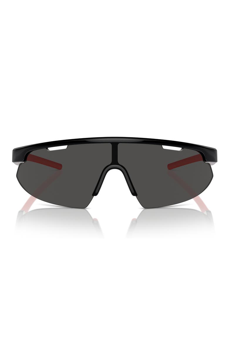 141mm Irregular Shield Sunglasses, Main, color, BLACK