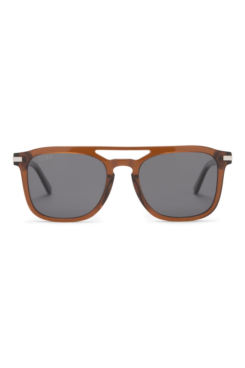 Tanner 52mm Polarized Aviator Sunglasses, Main, color, WHISKEY CRYSTAL/ GREY