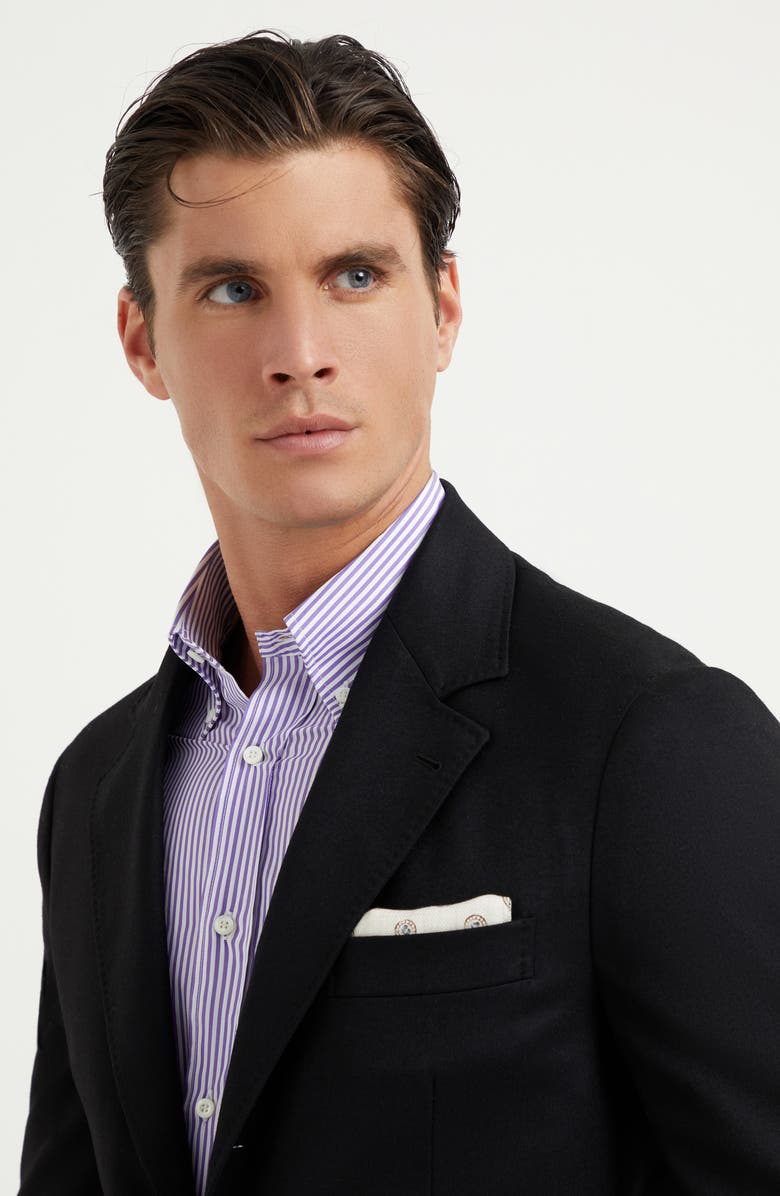 Brunello Cucinelli Virgin wool flannel deconstructed blazer, Alternate, color, 