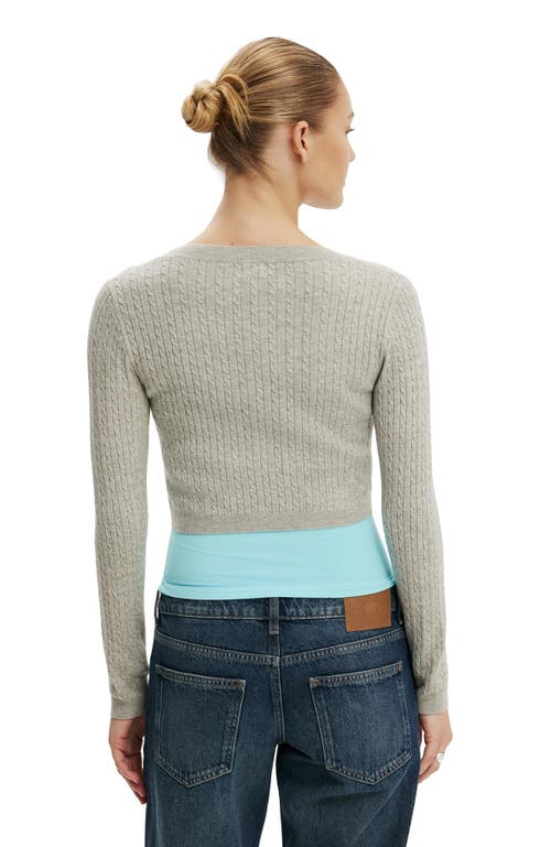 Cotton On Ls Cable Micro Cardi In Gray