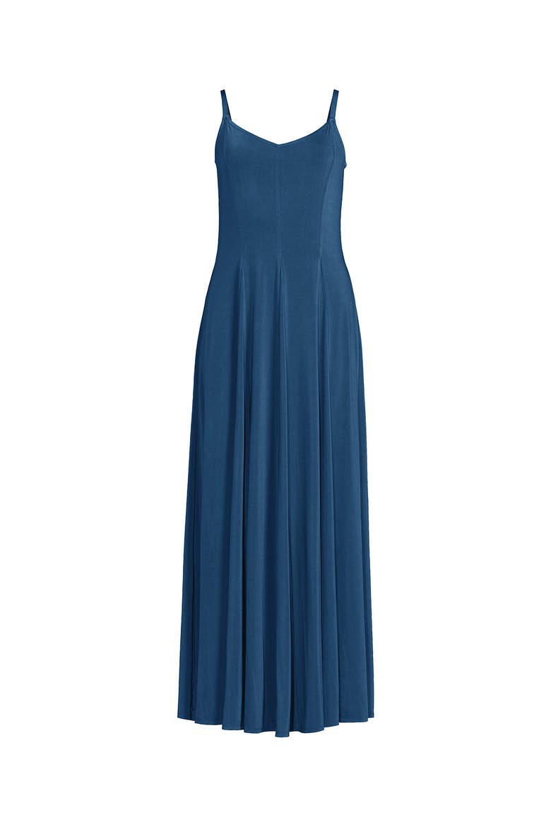 Silky Knit Godet Maxi Dress, Alternate, color, Baltic Teal