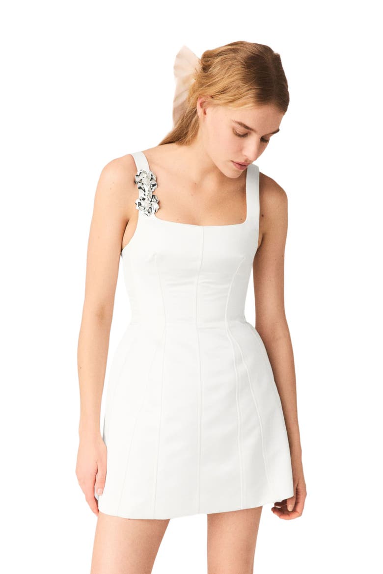 Short satin dress, Alternate, color, White