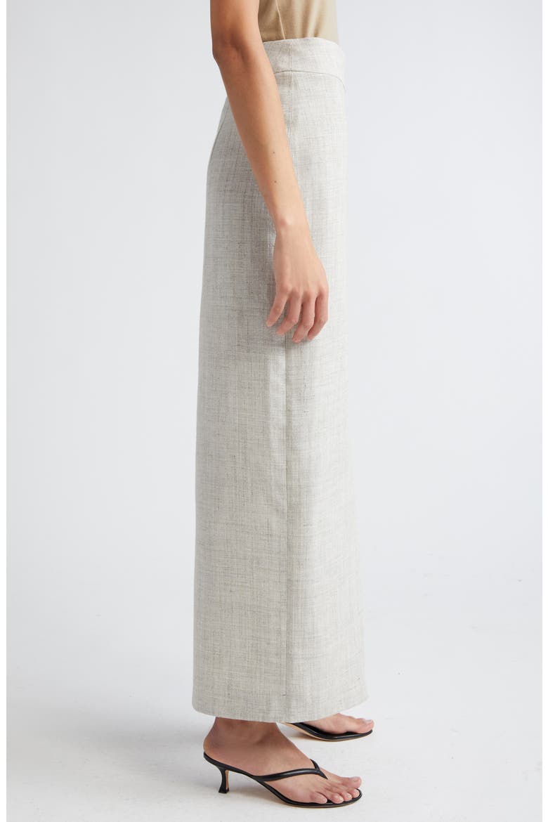 Overlap Asymmetric Slub Maxi Skirt, Alternate, color, STONE MELANGE