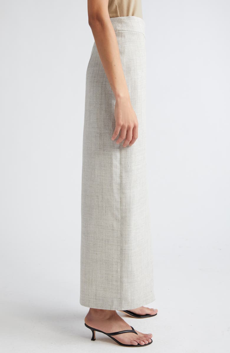 Róhe Overlap Asymmetric Slub Maxi Skirt, Alternate, color, Stone Melange