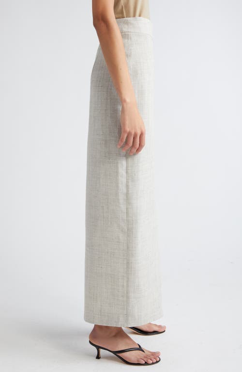 Rohe Overlap Asymmetric Slub Maxi Skirt In Stone Melange