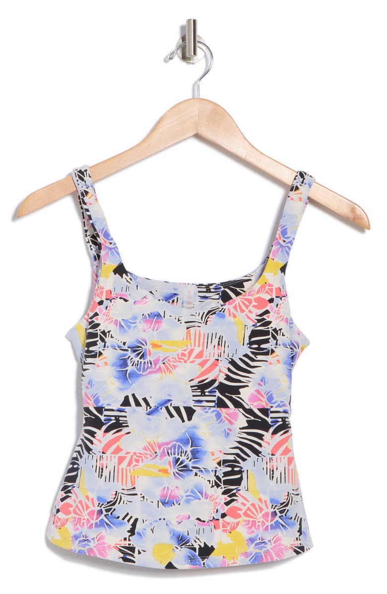 Free People FP Movement Never Better Long Tank, Alternate, color, Mystic Floral Combo