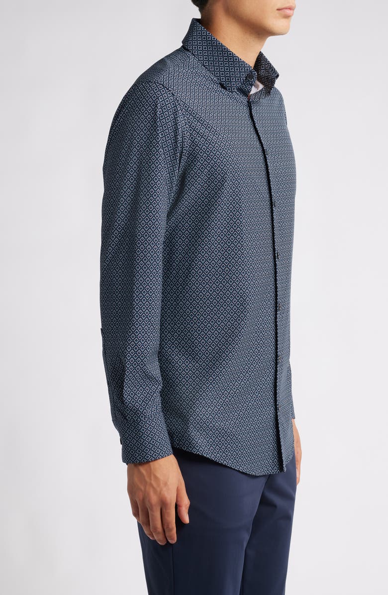 Mizzen+Main Leeward Trim Fit Print Performance Button-Up Shirt, Alternate, color, 