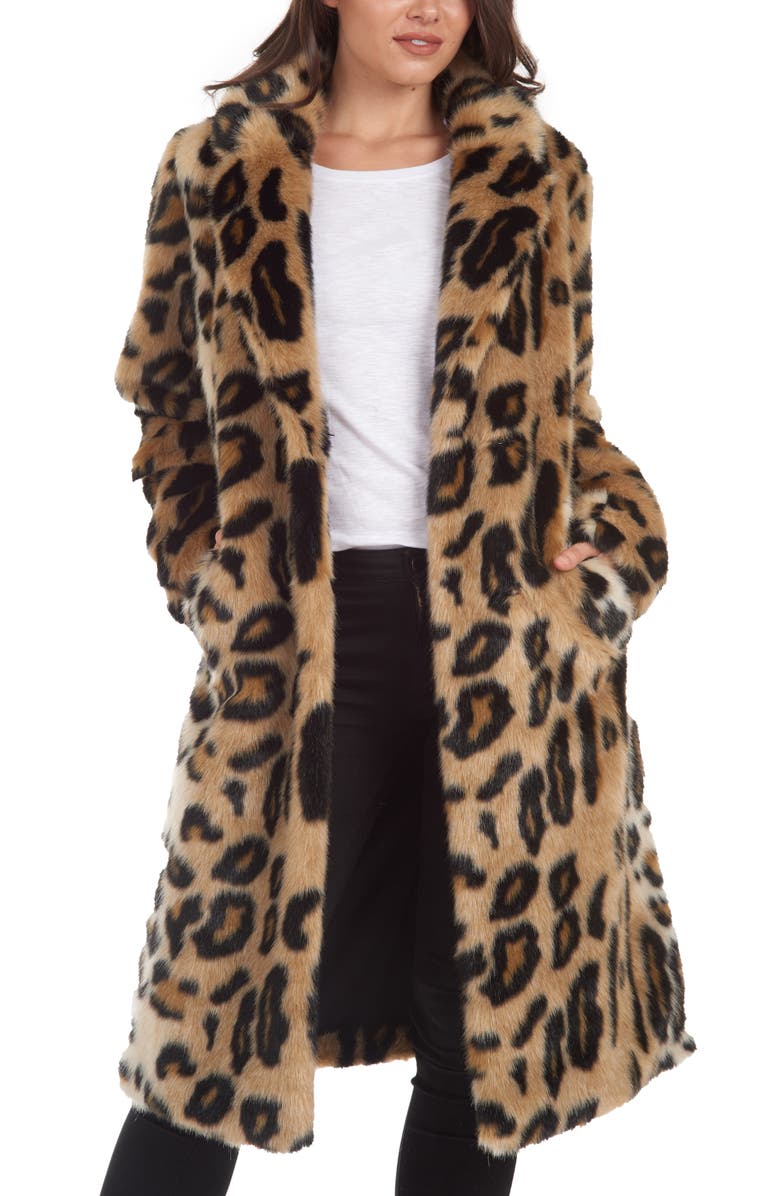 RACHEL Rachel Roy Faux Fur Coat, Main, color, 